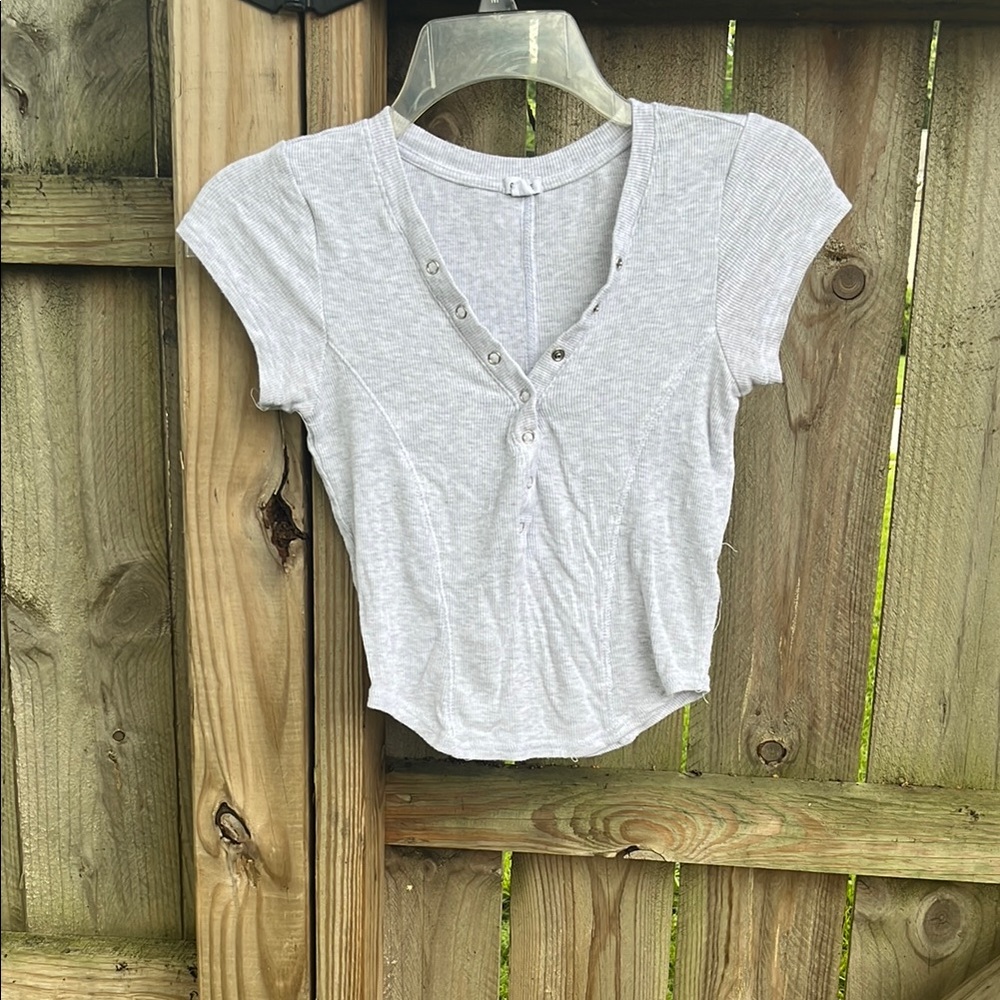 Garage White Polo Crop T-Shirt